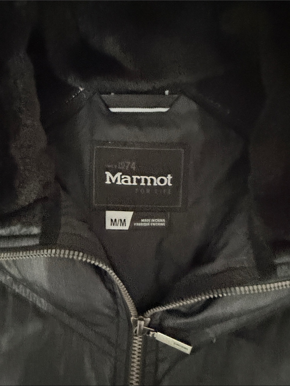 Marmot Black Zip-Front Fleece Jacket 700 Filled Down - Picture 2 of 8